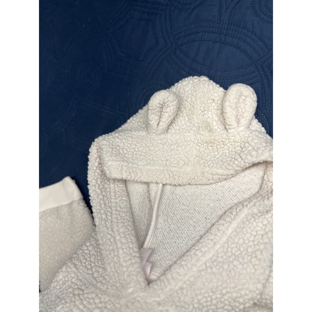 WONDERSHOP AT TARGET Women's Winter White Fuzzy Fleece Hoodie w/Ears L - Picture 8 of 11